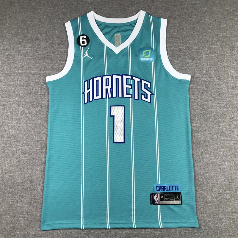Men's LaMelo Ball Hornets 1 Teal Icon Jersey 2023