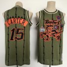 Men's Toronto Raptors #15 Vince Carter Basketball MN Jersey Camo Green
