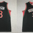 Men's 76ers #3 Allen Iverson Black Jersey Lattice Checked Plaid