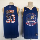 Men's Warriors #30 Stephen Curry Jersey USA Flag Blue