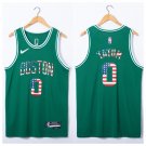 Men's Celtics #0 Jayson Tatum 75TH Jersey Green USA Flag Version
