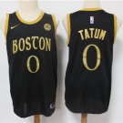 Men's Boston Celtics #0 Jayson Tatum Player Jersey Black Gold