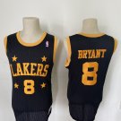 Men's Lakers #8 Kobe Bryant Black Throwback Jersey Four Stars 2004-05