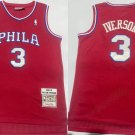 Men's Mitchell & Ness 76ers #3 Allen Iverson Classic Jersey Red