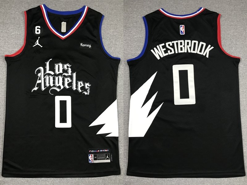 Men's Clippers #0 Russell Westbrook Statement Jersey Black 2023