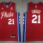 Men's Jordan 76ers #21 Joel Embiid 75th Anniversary City Jersey Red