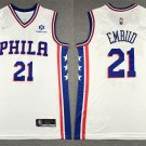 Men's Philadelphia 76ers #21 Joel Embiid 75TH Jersey White