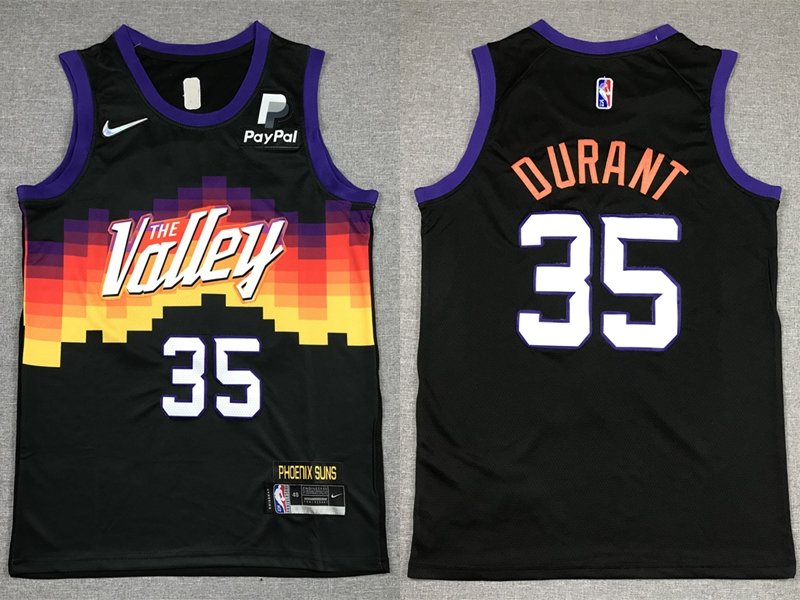 Men's Phoenix Suns #35 Kevin Durant City Jersey Black The Valley 2023