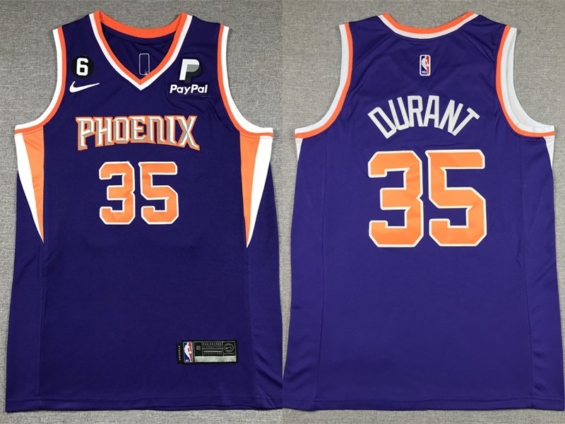 Men's Phoenix Suns #35 Kevin Durant  Purple Jersey Icon Edition 2023