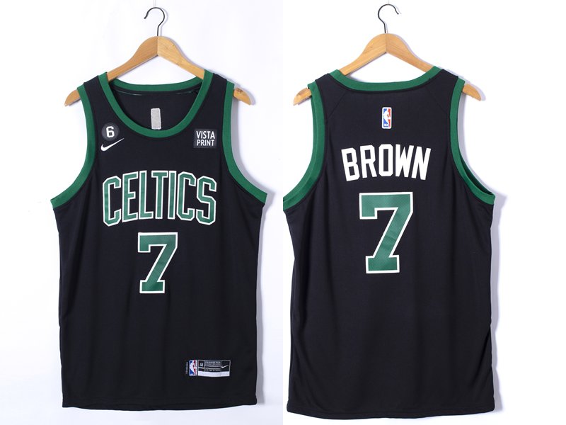 Men's & Kids Celtics #7 Jaylen Brown Stitched Jersey Black 2023