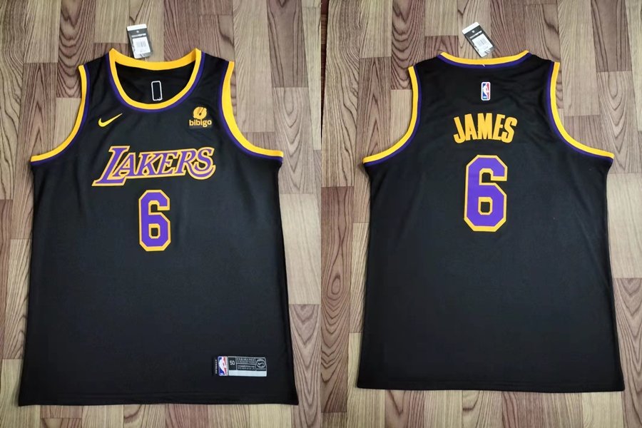 Men's LA Lakers #6 LeBron James Award Edition Jersey Black