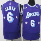 Men's Lakers #6 LeBron James 75th Anniversary City Jersey Purple