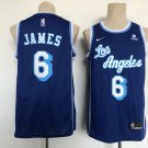 Men's LA Lakers #6 LeBron James Classic Jersey Blue Royal Purple