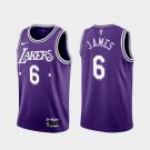 Men's LA Lakers #6 LeBron James City Basketball Jersey Purple