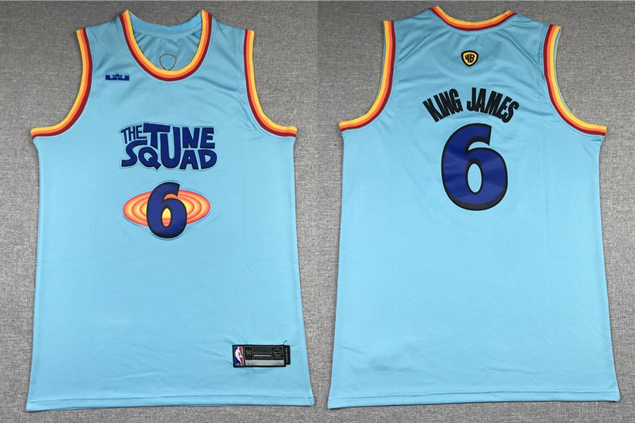 Men's Slam Dunk #6 LeBron James Jersey Blue King James