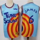 Men's TUNE SAUAD Slam Dunk #6 LeBron James Jersey Blue