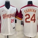 Men's 2023 World Player Cup Mexico Jersey White #24 Miguel Cabrera