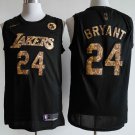 Men's Lakers #24 Kobe Bryant Jersey Black KB Patch New