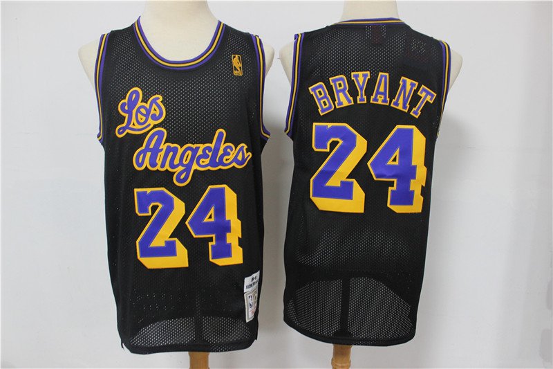 Men's LA Lakers #24 Kobe Bryant Classic Latin Jersey Retro Black