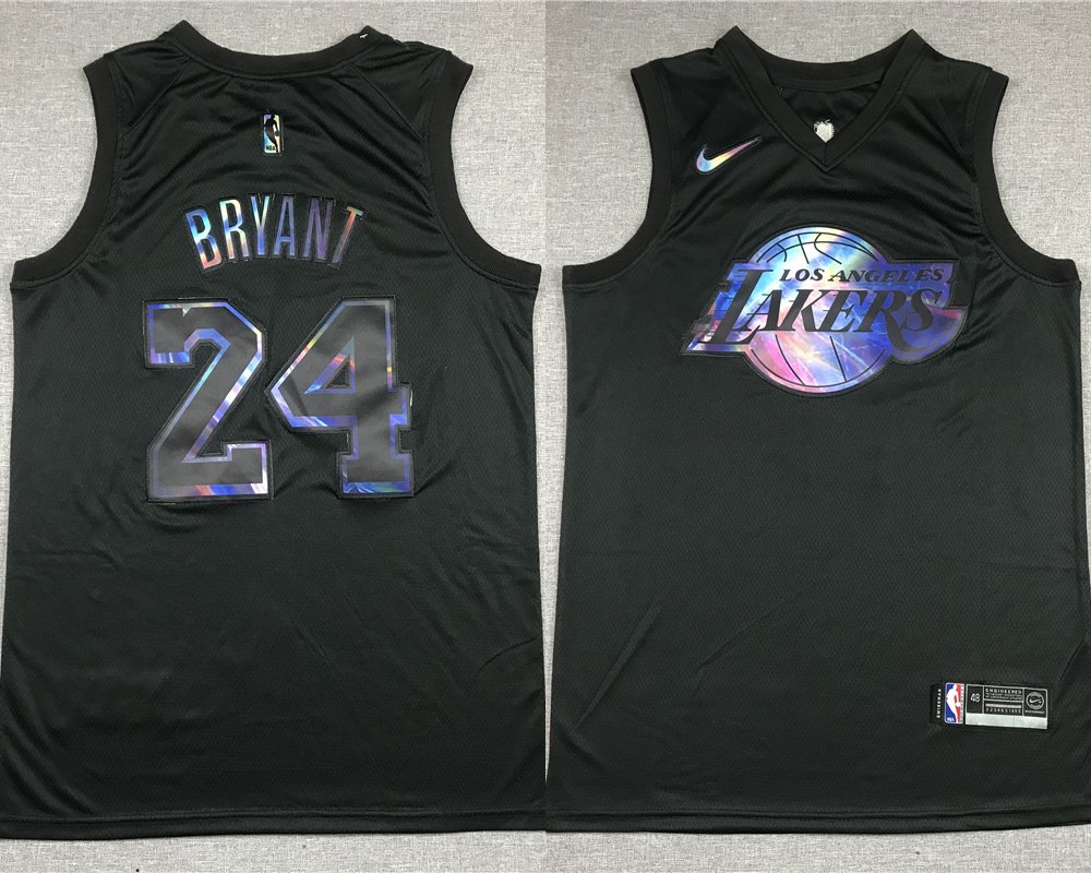 Kobe Bryant #24 Black Jersey Lakers Rainbow Edition Mens