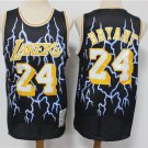Men's Lakers #24 Kobe Bryant Jersey Black Lightning Version