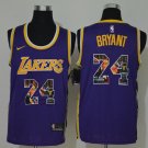 Men's Lakers #24 Kobe Bryant Printing Swingman Jersey Purple