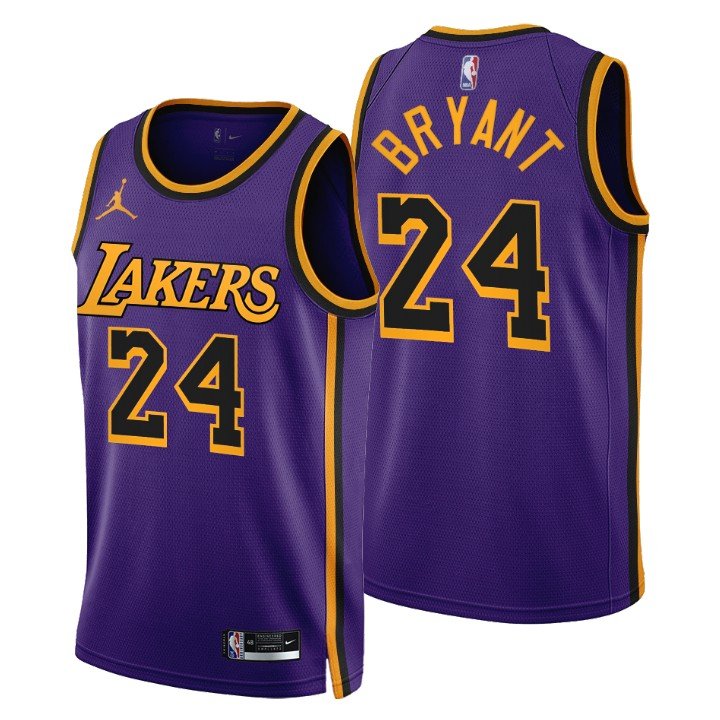 Men's Lakers #24 Kobe Bryant Stitched Swingman Jersey Purple Gold