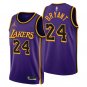 Men's Lakers #24 Kobe Bryant Stitched Swingman Jersey Purple Gold