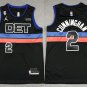 Men's Pistons #2 Cade Cunningham Jersey Black 2023