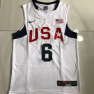 Men's USA Dream Team #6 LeBron James AU White Jersey