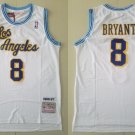 Men's Lakers 8# Kobe Bryant Jersey White Gold Throwback