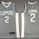 Men's Clippers #2 Kawhi Leonard Earned Jersey Gray Stitched