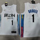 Men's Nets #1 Mikal Bridges City Jersey White 2023
