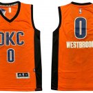 Men's Oklahoma City Thunder #0 Russell Westbrook Jersey Orange