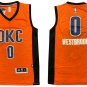 Men's Oklahoma City Thunder #0 Russell Westbrook Jersey Orange
