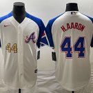 Men's ATL #44 Hank Aaron City Jersey White 4P 2023