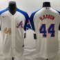 Men's ATL #44 Hank Aaron City Jersey White 4P 2023