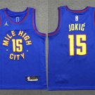Men's Denver Nuggets #15 Nikola Jokic Basketball Jersey Blue Stitched 2023