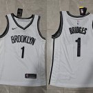 Men's & Youth Nets #1 Mikal Bridges Stitched Jersey White 2023