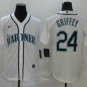 Ken Griffey Jr Jersey White Mariners #24 Shirt Unisex & Kids