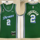 Men's Pistons #2 Cade Cunningham City Jersey Green 2023 Stitched