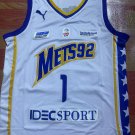 Men's Metropolitans #1 Victor Wembanyama Jersey White France Team Nationa Mets92 Jersey
