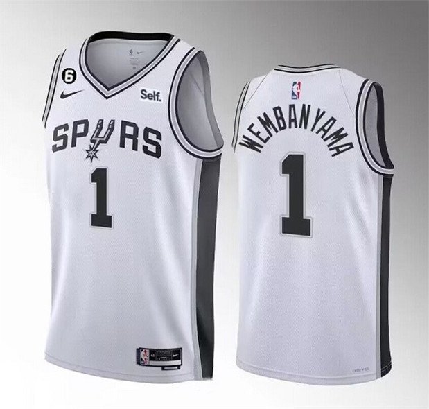 Men' San Antonio Spurs #1 Victor Wembanyama Jersey White Association Edition