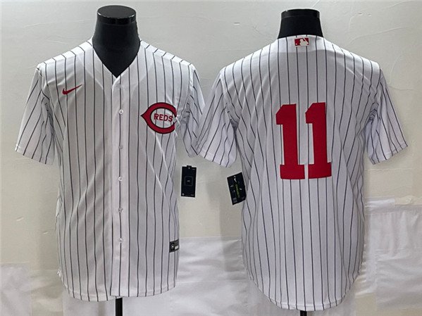 Men's CIN #11 Barry Larkin White Field of Dreams Stitched Player Jersey