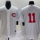 Men's CIN #11 Barry Larkin White Field of Dreams Stitched Player Jersey