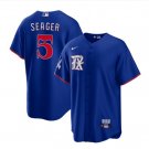 Any Size Rangers #5 Corey Seager City Connect Player Jersey Royal Blue