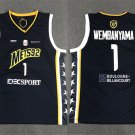 Men's Metropolitans #1 Victor Wembanyama Jersey Black France Team Nationa Mets92 Jersey
