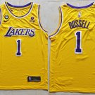 Men's Youth Lakers #1 D'Angelo Russell Icon Jersey Gold Yellow 2023