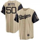 Any Size Dodgers #50 Mookie Betts City Cool Player Jersey Brown