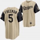 Any Size Dodgers #5 Freddie Freeman City Cool Baseball Jersey Brown